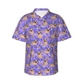 thumbnail image 1 of Xecao Pugs and Flowers print Hawaiian shirt - a stylish short-sleeve button-down for men, perfect for casual beach and tropical outings., 1 of 9