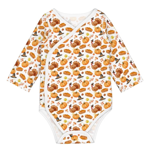Xecao Pumpkins Print Baby unisex-baby Cotton Long-sleeve Bodysuits-12 Months
