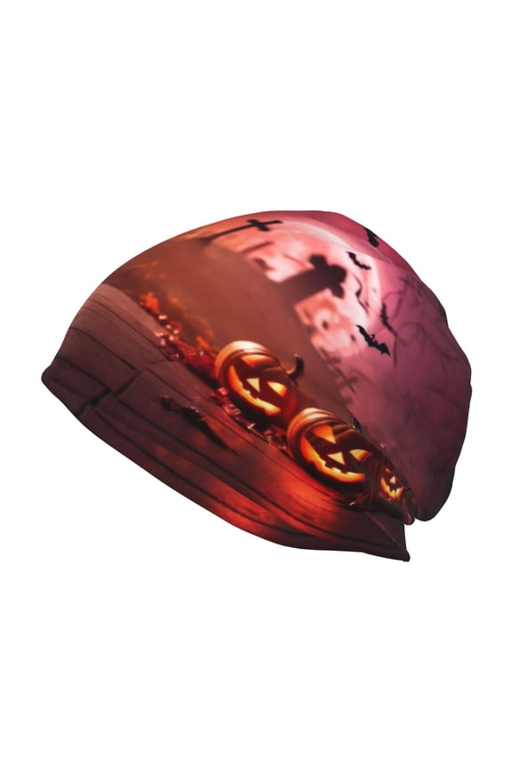 Pumpkins Print Knit Hat,Winter Beanie for Men Women, Beanie Soft Warm Ski Stocking Cuffed Cap