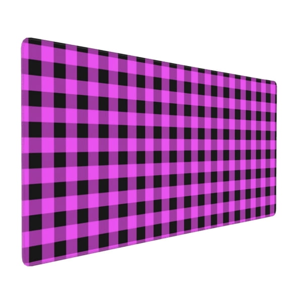 Xecao Purple Black Buffalo Plaid Print Large Mouse Pad, 16x35.5in Mousepad, Professional Non-Slip Rubber Base Big Mouse Pad, Mouse Pad for Gaming & Office Full Desk Mouse Pad