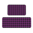 thumbnail image 1 of Xecao Purple Black Plaid Patten Kitchen Rugs and Mats Sets,2 Pieces Non-Slip Washable Rugs, Kitchen Mat for Floor,Suit for Kitchen Decor and Accessories, 1 of 6