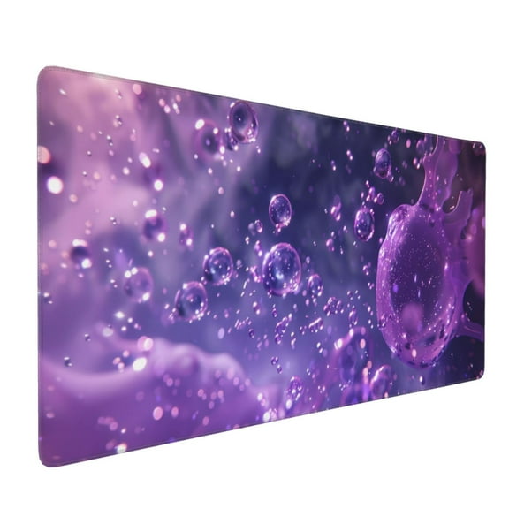 Xecao Purple Bubble Abstract Art Print Large Mouse Pad, 16x35.5in Mousepad, Professional Non-Slip Rubber Base Big Mouse Pad, Mouse Pad for Gaming & Office Full Desk Mouse Pad