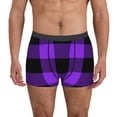 thumbnail image 1 of Xecao Purple Buffalo Plaid Print Men's Underwear Boxer Briefs Pack - Your ComfortSoft, Moisture-Wicking, and Breathable Choice for Men's Underwear-Small, 1 of 5