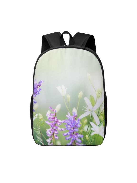 Purple Butterfly On Wild print Travel Backpack, Large Computer Backpack for Men Women, College School Rucksack Book Bag