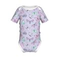 thumbnail image 1 of Xecao Purple Butterfly Pattern Baby Climbing Bodysuit Short Sleeve Onesie Unisex 0-12 Months Baby Shirt Newborn Outfits Crotch snap design-, 1 of 6