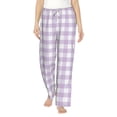 thumbnail image 1 of Xecao Purple Checkboard Women's Straight Lounge Pajama Pants: The Epitome of Relaxed Sleepwear, 1 of 9