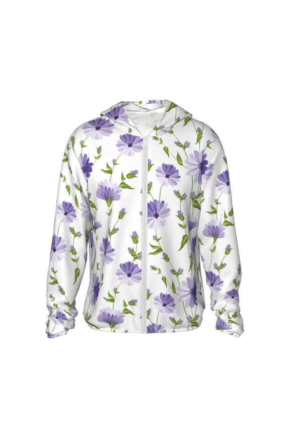 Purple Chicory for Sun Shirt-A lightweight, hoodie-style long-sleeve UV protection garment designed for other outdoor activities.
