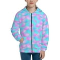 thumbnail image 1 of Xecao Purple Dragon Scales Pattern Zip Up Hoodies for Boys Girls, Sweatshirt with Pockets-Medium, 1 of 6