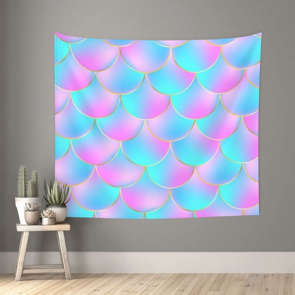 Xecao Purple Dragon Scales patten Tapestry 60x51 Inches Wall Hanging Poster Tapestry for Living Room Bedroom Home Decor