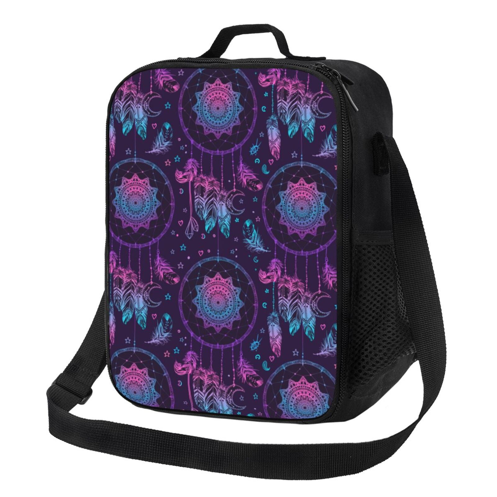 Xecao Purple Dreamcatcher1 Print Lunch Bag - Durable, Double-Insulated Lunch Bag, Holds Lunch Box, Water Bottle, & Snacks,Leakproof Cooler Tote Bag