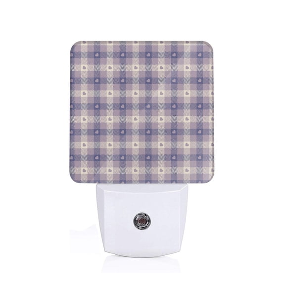 Xecao Heart Check Plaid for Night Light - a Wall-mounted LED Fixture with A Dusk-to-dawn Sensor, Ideal for Bedrooms, Bathrooms, Hallways, and Kitchens-UK