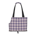 thumbnail image 1 of Xecao Purple Floral Gingham Check Plaid for Cat Carrier Small Dog Handbag: The Ideal Travel Companion for Your Pet, 1 of 8