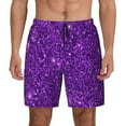 thumbnail image 1 of Xecao Purple Glitter for Men's Swimming Trunks Swim Trunks Quick Dry Swim Shorts with Mesh Lining Funny Swimwear Bathing Suits, 1 of 9