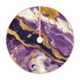 thumbnail image 1 of Xecao Purple Gold Marble Swirls Pattern Christmas Tree Skirt Holiday Part Decorations for Christmas Tree, Farmhouse Christmas Decor Xmas Holiday Home Party Decorations-36", 1 of 6