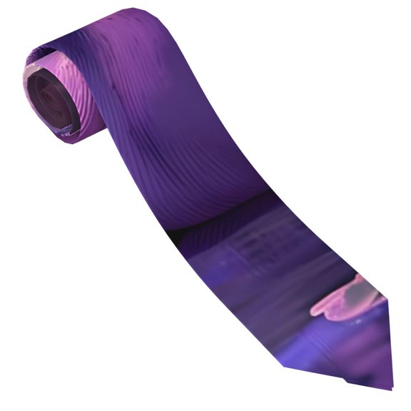 Xecao Purple Hippo In Water Print Tie For Men Necktie Woven Jacquard Neck Ties,Classic Men's Tie