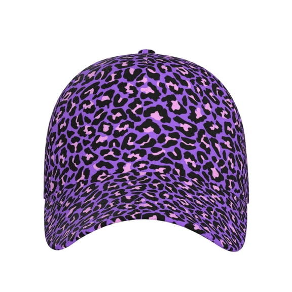 Xecao Purple Leopard for Baseball Cap: Unisex, crafted from classic polyester twill fabric, featuring a soft unconstructed design