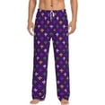 thumbnail image 1 of Xecao Purple Mardi Gras Men's Straight Lounge Pajama Pants: The Ultimate in Comfortable Sleepwear, 1 of 9