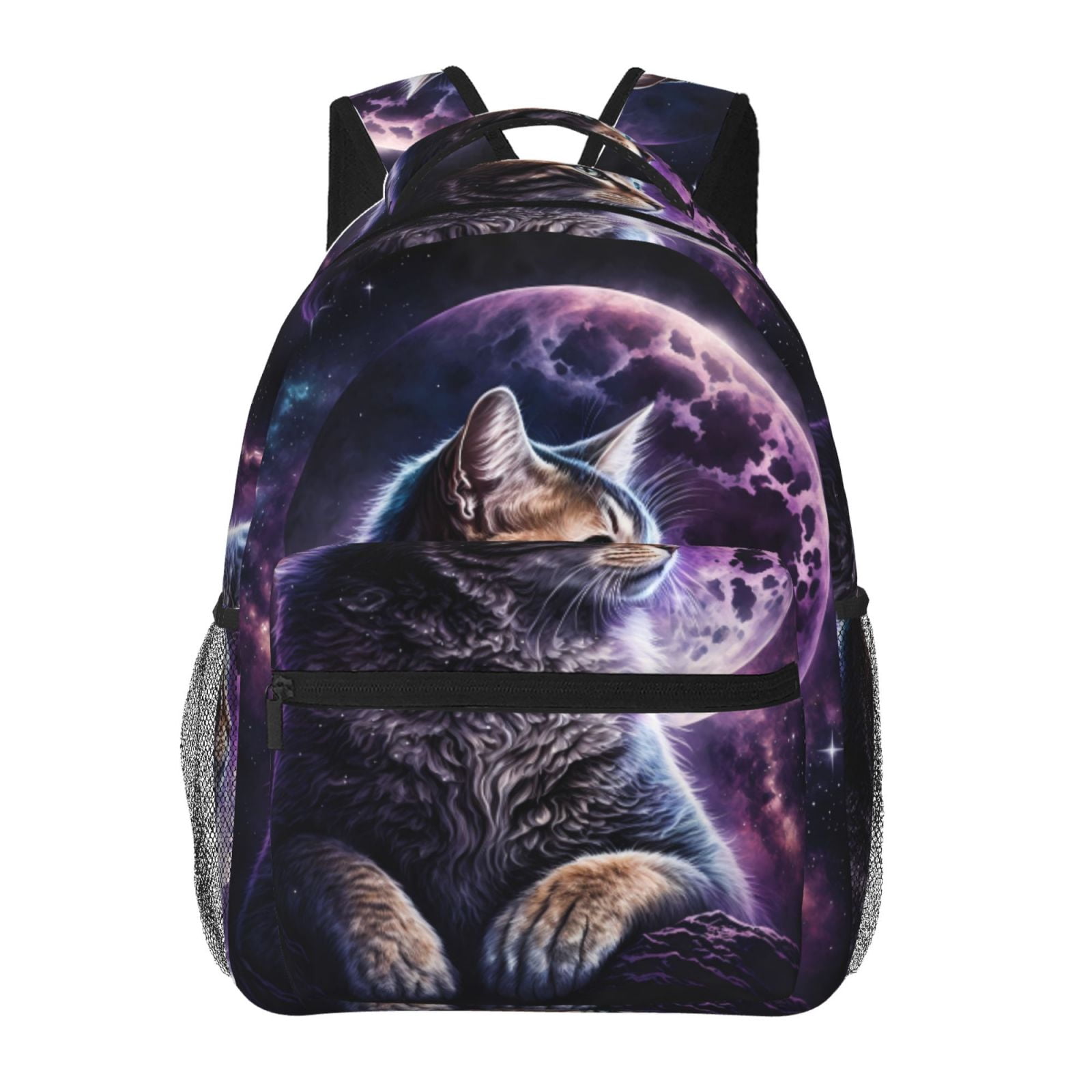 Xecao Purple Moon Cat Backpack, a stylish and functional choice for both men and women, is the perfect basic bookbag for college, work, or travel
