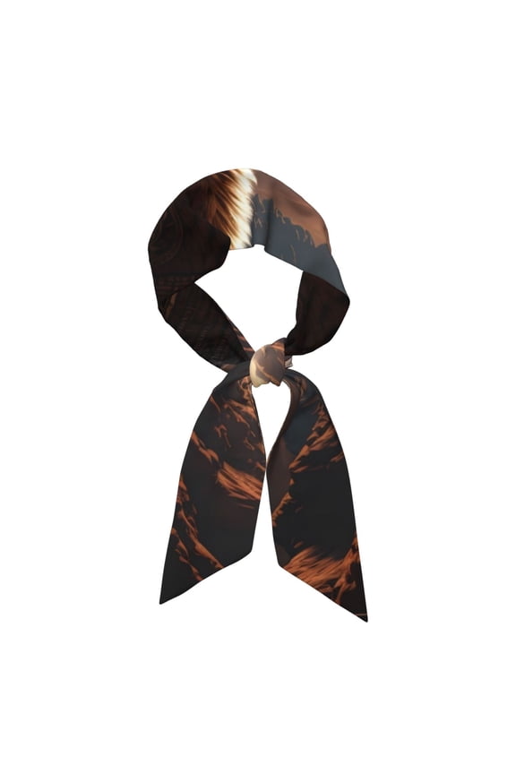 Pyramid Desert Cat Pattern Large Satin Head Scarf - Satin Hair Scarves Silk Bandana Scarf Headscarf Silk Feeling Scarf for Women