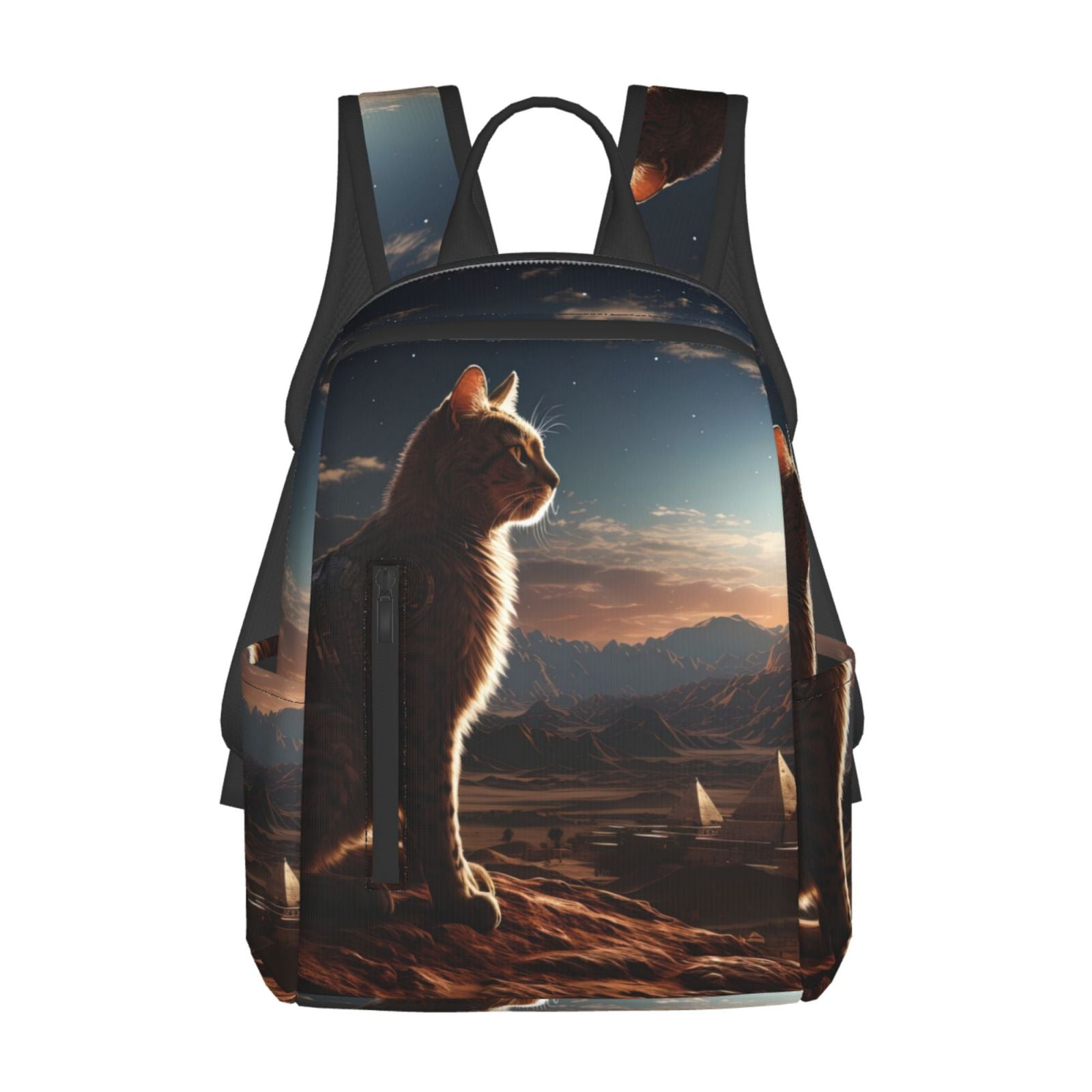 Xecao Pyramid Desert Cat print Backpack For women men Aesthetic ...