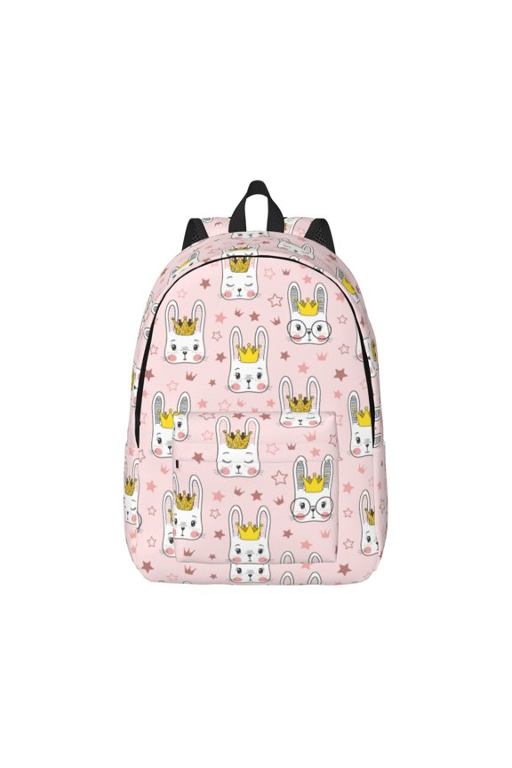Queen For Rabbit for Canvas College Laptop Backpack, Durable Rucksack Travel Notebook Bag School Backpack Book Bag for Men Women