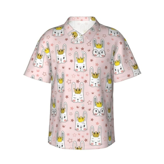 Xecao Queen For Rabbit print Hawaiian shirt - a stylish short-sleeve button-down for men, perfect for casual beach and tropical outings.