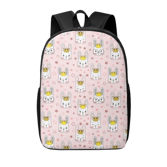 Xecao Queen For Rabbit print Travel Backpack, Large Computer Backpack for Men Women, College School Rucksack Book Bag