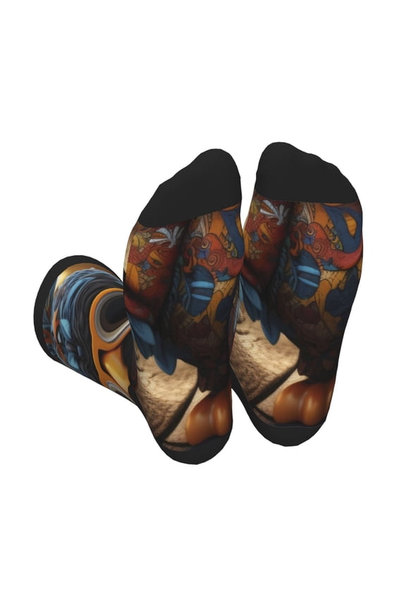 Quirky Owl With Glasses Print Crew Socks for Men and Women, Men's Soft Moisture-wicking Sock