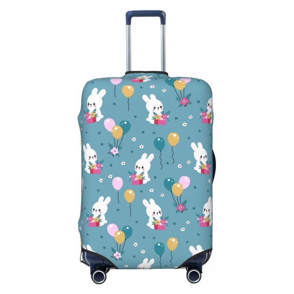 Xecao Rabbit And Balloon print Elastic Luggage Cover, with double-sided print , is perfect for travel, business, and daily use