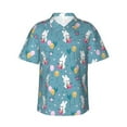 thumbnail image 1 of Xecao Rabbit And Balloon print Hawaiian shirt - a stylish short-sleeve button-down for men, perfect for casual beach and tropical outings., 1 of 9