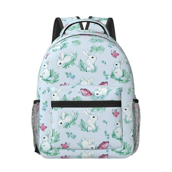 Xecao Rabbit And Butterfly Travel Backpack: A spacious, stylish computer backpack ideal for men and women, perfect for college, school, or daily travels