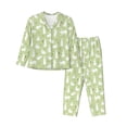 thumbnail image 1 of Xecao Rabbit And Carrot (2) Print Women Pajamas Set Soft Sleepwear Pjs long Sleeve Button Down Nightwear with Long Pants, 1 of 6