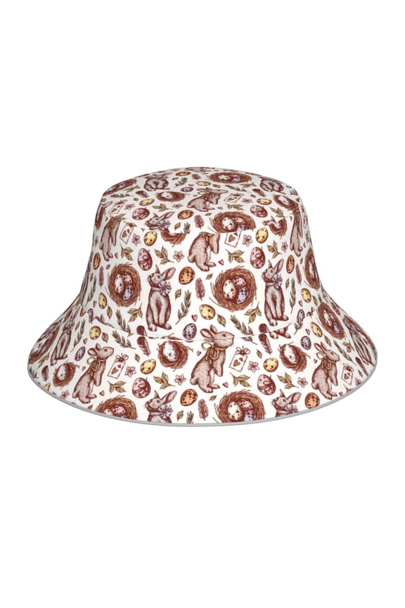 Rabbit And Egg Print Men and Women Night Reflective Hat Runner Cap Visor Bucket Hat Boonie Cap
