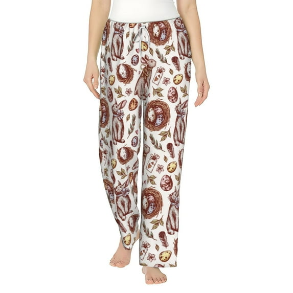 Xecao Rabbit And Egg Women's Straight Lounge Pajama Pants: The Epitome of Relaxed Sleepwear