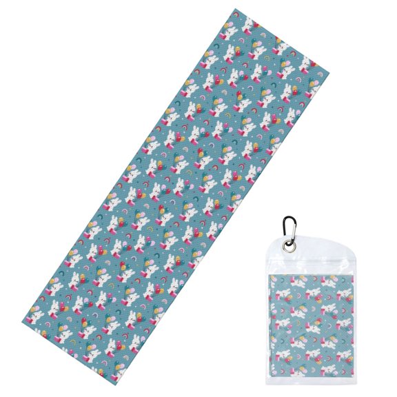 Xecao Rabbit And Rainbow Ice Towel: a quick-dry, cold sweat-absorbing neck wrap perfect for running, swimming, yoga, gym workouts, and all your exercise needs