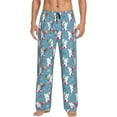 thumbnail image 1 of Xecao Rabbit And Rainbow Men's Straight Lounge Pajama Pants: The Ultimate in Comfortable Sleepwear, 1 of 9