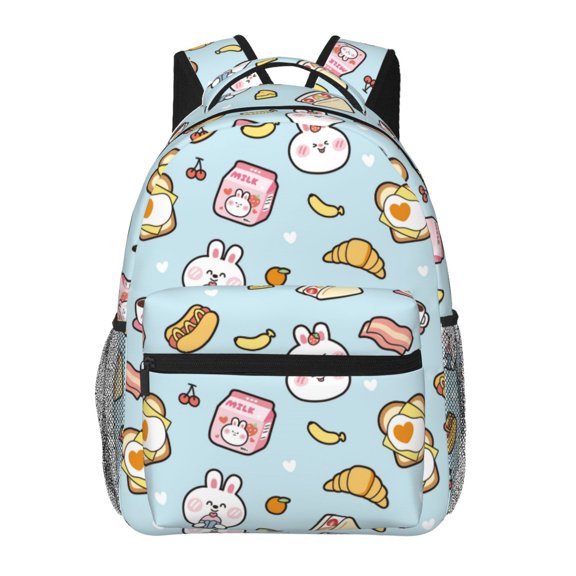 Xecao Rabbit Burger Coffee Backpack, a stylish and functional choice for both men and women, is the perfect basic bookbag for college, work, or travel
