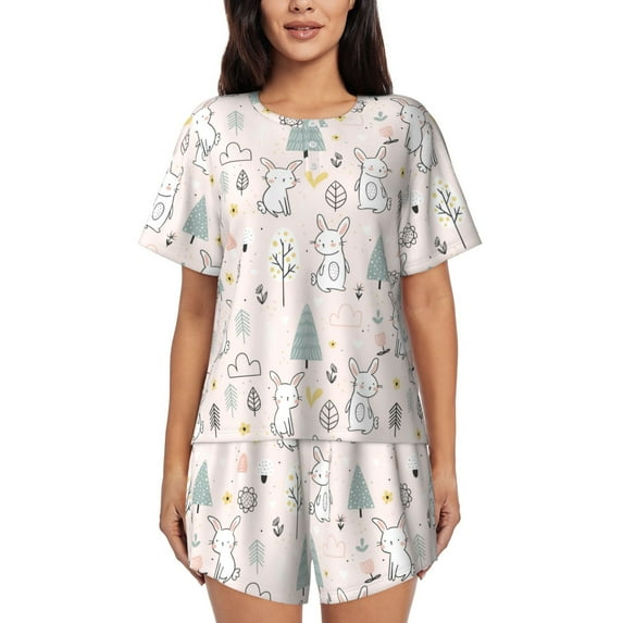 Xecao Rabbit Forest print Swimsuit for women, Summer-ready, sporty style.Quick-dry fabric. Many sizes & colors.