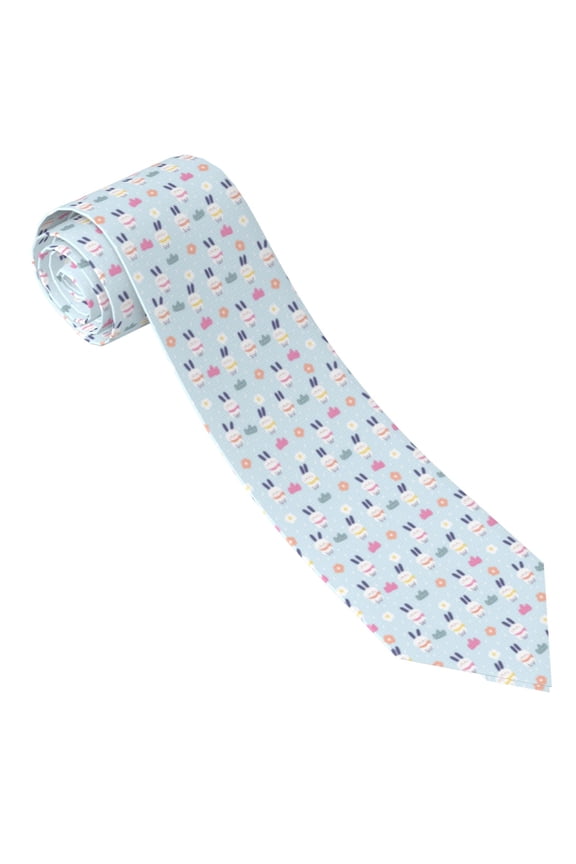 Rabbit In The Rain Print Tie For Men Necktie Woven Jacquard Neck Ties,Classic Men's Tie