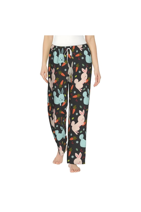 Rabbit Is Eating Carrots Women's Straight Lounge Pajama Pants: The Epitome of Relaxed Sleepwear
