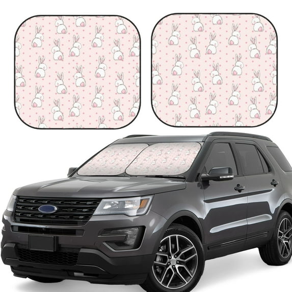 Xecao Rabbit for Foldable Car Sun Shades (2-Pack) offer sun protection with an easy-fold design for convenient windshield shading.
