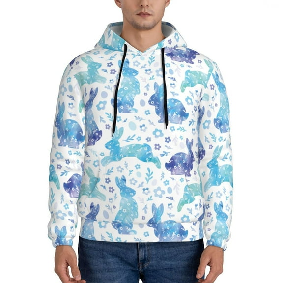 Xecao Rabbit2 Pattern Men's Adult Pullover Hoodie,Hooded Sweatshirt-XX-Large