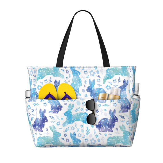 Xecao Rabbit2 for versatile beach bag for women includes zipper pockets and waterproof material, ideal for vacations and adventures.