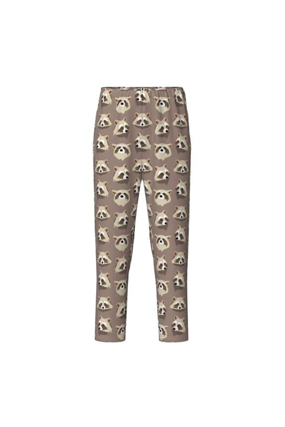 Raccoon Print Teenagers' Pajama Pants Long Sleep Pants Soft Elastic Waist Pajama Bottoms Elastic waist with 2 Pockets 5-16 Years-Large