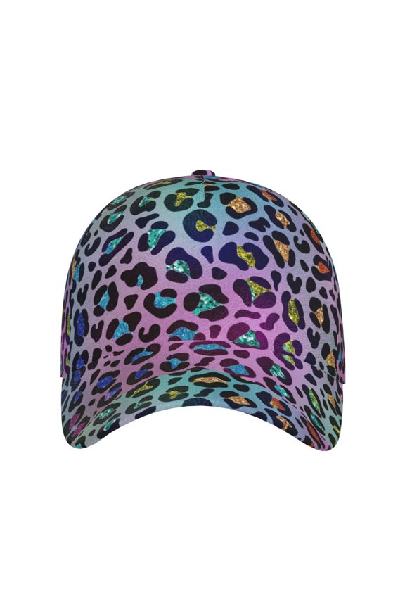 Rainbow Animal Skin for Baseball Cap: Unisex, crafted from classic polyester twill fabric, featuring a soft unconstructed design