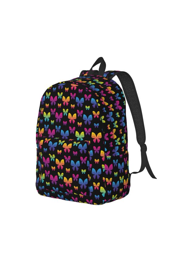 Rainbow Butterfly for Canvas College Laptop Backpack, a Durable Rucksack for Both Men and Women, ideal for travel, school, and daily use Bag-Medium