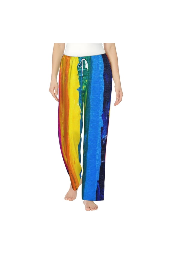 Rainbow Colored Women's Straight Lounge Pajama Pants: The Epitome of Relaxed Sleepwear