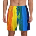 thumbnail image 1 of Xecao Rainbow Colored for Men's Swimming Trunks Swim Trunks Quick Dry Swim Shorts with Mesh Lining Funny Swimwear Bathing Suits, 1 of 9