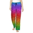 thumbnail image 1 of Xecao Rainbow Glitter Women's Straight Lounge Pajama Pants: The Epitome of Relaxed Sleepwear, 1 of 9