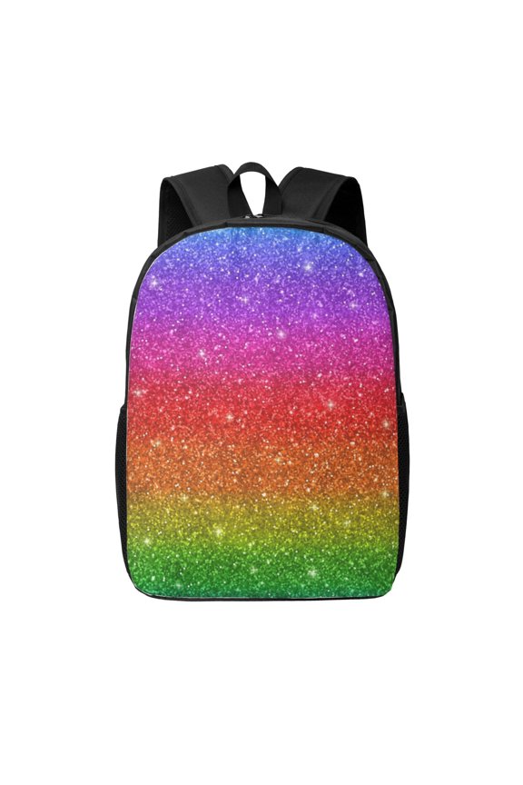 Rainbow Glitter print Travel Backpack, Large Computer Backpack for Men Women, College School Rucksack Book Bag